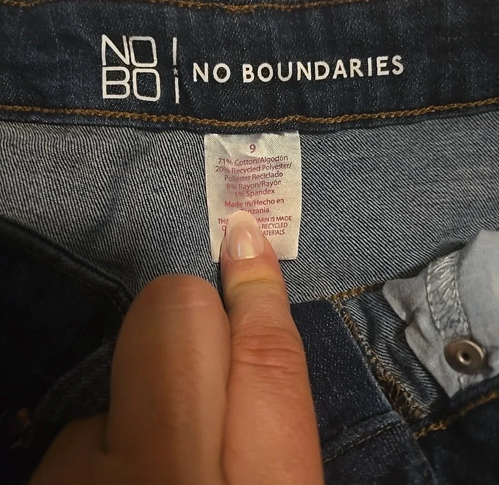 No Boundaries Indigo Rolled & Frayed Denim Shorts